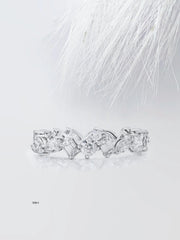 Mixed Shape Moissanite Eternity Diamond Wedding Band in Solid Gold Mapple Gems
